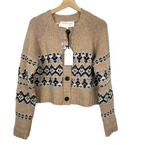 ENGLISH FACTORY NWT Patterned Button Front Knit Cardigan, Size Small